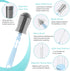Travel Baby Bottle Brush Set with Bottle Cleaner Brush Set and Drying Rack,Gift for newborn mothers, Suitable for travel and Home(Blue)...