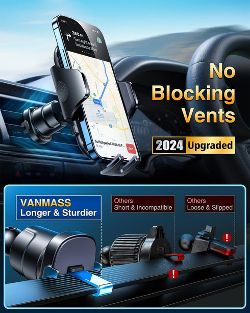 VANMASS ?2024 Newest & Strongest Military-Grade Cert Car Phone Holder Mount?Over 60LBS Suction? Dashboard Windshield Cell Automobile Cradles Truck...