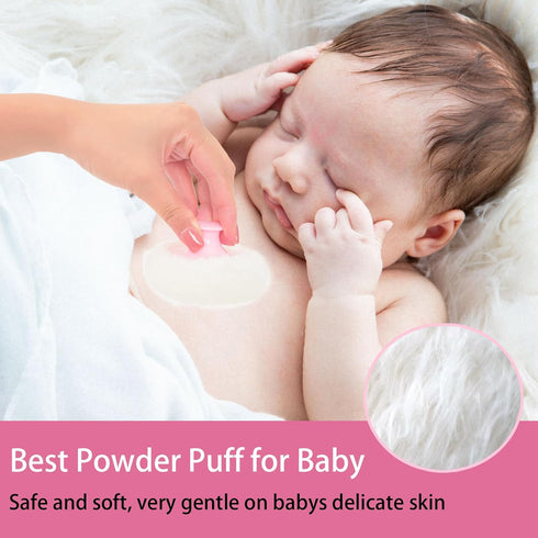 Body Powder Puff and Container, 3.15" Portable Empty Body Powder Container for Baby Women's Loose Dusting Powder, Powder Case Box with Lids for Ba...