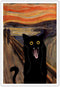 TYOHU Scream Funny Black Cat Poster Retro Trendy Sunset Glow Cat Canvas Wall Art Funky Preppy Prints Painting Colorful Abstract Farmhouse Gallery ...