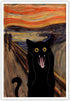 TYOHU Scream Funny Black Cat Poster Retro Trendy Sunset Glow Cat Canvas Wall Art Funky Preppy Prints Painting Colorful Abstract Farmhouse Gallery ...