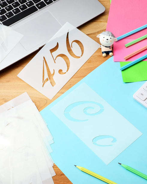 Tenare 30 Pcs Letter Stencil for Painting 4 x 7 Inch Alphabet Journal Stencil Reusable Plastic Letter and Number Stencil Font Template for Journal...