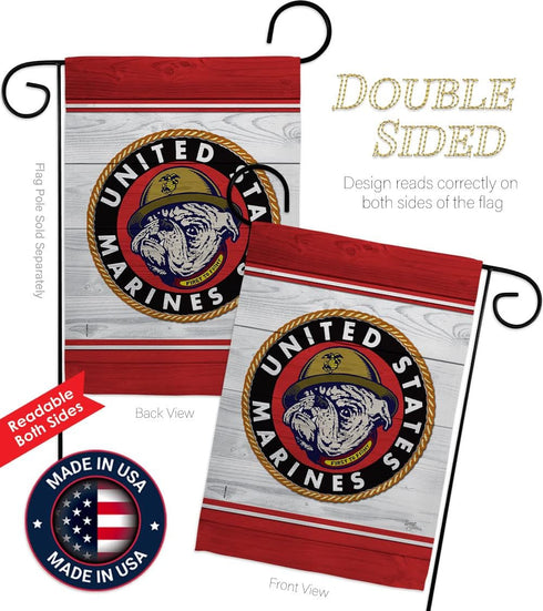 Breeze Decor Marine Bulldog Garden Flag Armed Forces Corps USMC Semper Fi United State American Military Veteran Retire Official House Decoration ...