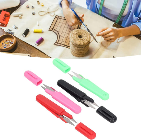 Sewing Snips, Wear Resistant Lightweight Thread Snips Round 4PCS with Lid for Sewing for Household...