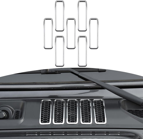 RT-TCZ for Jeep JL Hood Vents Cover Trim Chrome for Jeep Wrangler JL JLU Gladiator JT 2018-2024 Chrome Exterior Accessories 7pcs...
