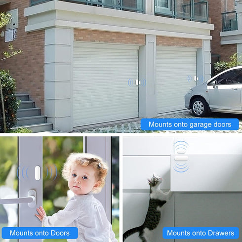 Door Window Sensor: Smart Tuya Door Sensor Free App Real-time Alerts, Wireless WiFi Window Contact Sensor for Home Security & Smart Home Automatio...