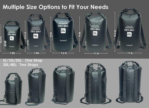 Waterproof Dry Bag Backpack 5L/10L/20L/30L/40L, Roll Top Floating Waterproof Storage Bags for Kayaking, Boating, Swimming, Hiking, Camping and Fis...