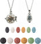 HEDQFM 2 PCS Essential Oil Diffuser Necklace with a Gift Box,Hollow Ball and Teardrop Aromatherapy Pendant Locket Necklace with Adjustable Chain a...