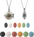 HEDQFM 2 PCS Essential Oil Diffuser Necklace with a Gift Box,Hollow Ball and Teardrop Aromatherapy Pendant Locket Necklace with Adjustable Chain a...
