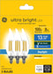 GE Ultra Bright LED Light Bulbs, 100W, Daylight Candle Lights, Clear Decorative CA12 Light Bulbs, Candelabara Base (3 Pack)...
