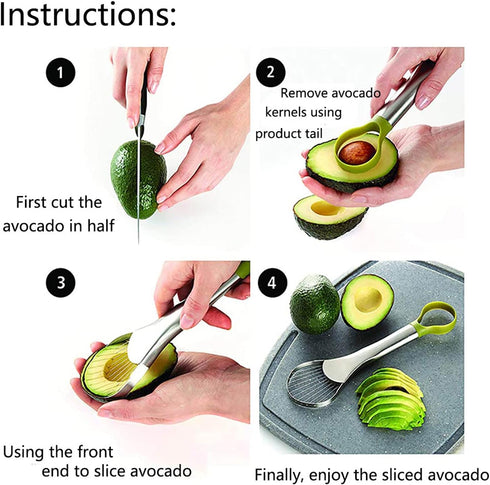 Avocado Slicer,Avocado Pit Remover Cutter Peeler Well Made Stainless Steel Avocado Slicer and Pitter Tool...