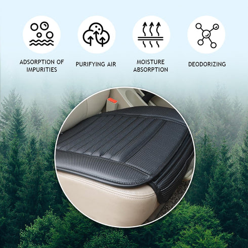 Car Seat Bottom Cover, Semi-Wrap Non-Slip Leather Car Seat Cover, Comfortable Breathable Auto Front Seat Bottom Cushion with Pocket, Universal Int...