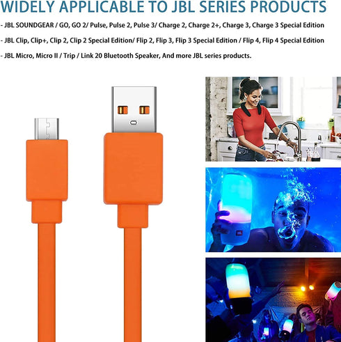 USB Fast Charger Power Adapter Cable Charging Cord Compatible with JBL Wireless Bluetooth Speaker Earphone Headphone...