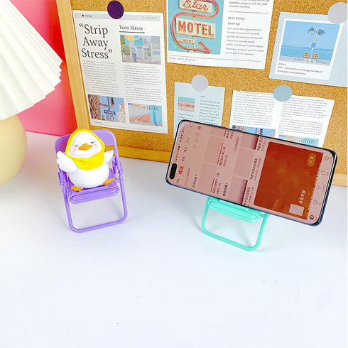 Cute Chair Cell Phone Stand for Desk, 3PCS Funny Cell Phone Holder Stand Compatible with Smartphone/Phone/Pad/Tablet/E-Readers,(Green/Pink/Purple)...