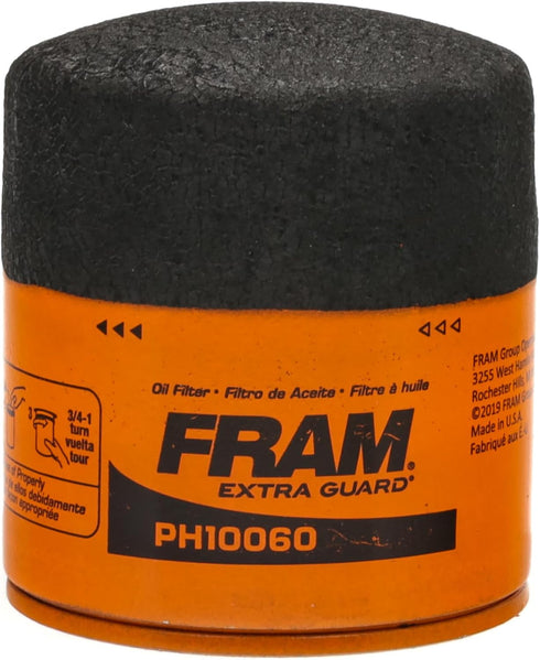 FRAM Extra Guard PH10060 10K Mile Change Automotive Replacement Interval Spin-On Engine Oil Filter for Select Vehicle Model Years, Vehicle Engine ...