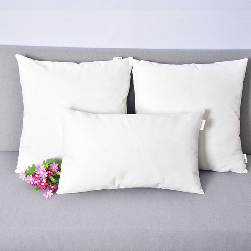 Outlet Decorative 18 X 18 Inch Faux Linen Cloth Pillow Cover Cushion Case for Bench,White, 2 Pieces...
