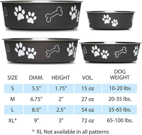 Loving Pets - Bella Bowls - Dog Food Water Bowl No Tip Stainless Steel Pet Bowl No Skid Spill Proof (Large, Paparazzi Pink)...