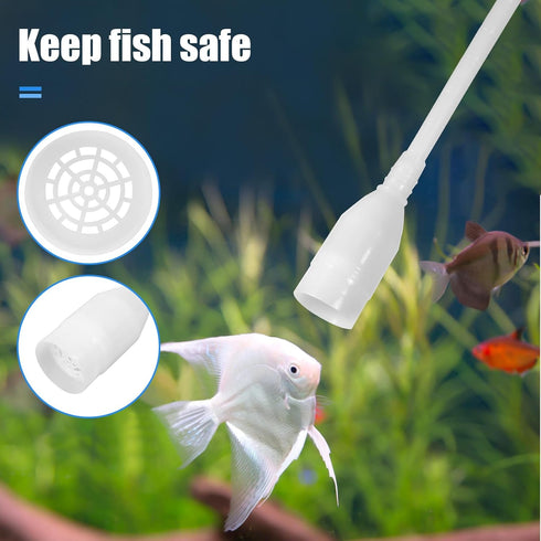 AQUANEAT Fish Tank Cleaning Tools, Fish Tank Cleaner,Fish Tank Siphon, Aquarium Water Change, with Fish Tank Net 5 in 1 Cleaning Set...