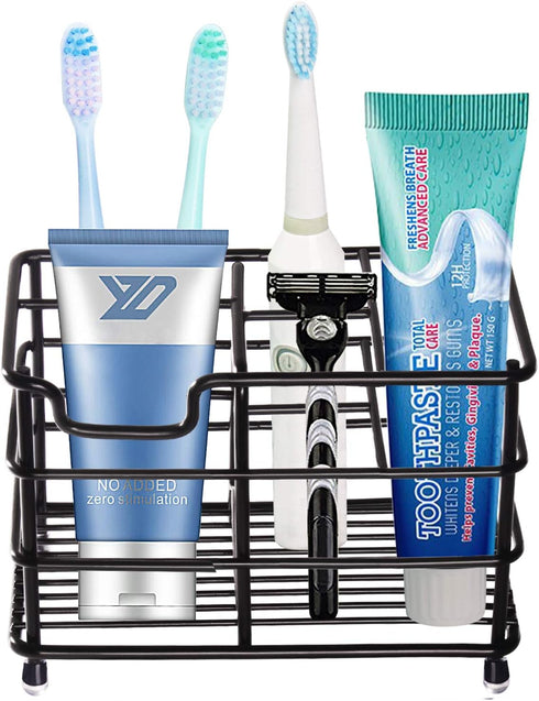 HYRIXDIRECT Toothbrush Holders for Bathrooms Stainless Steel Rustproof Electric Toothbrush Holder Toothpaste Organizer Tooth Brush Storage Stand...