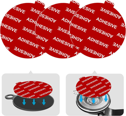 PKYAA Dashboard Pad Mounting Disk Sticky Adhesive Replacement Kit, 3pcs 2.76"(70mm) Circle Heat Resistant Double-Sided Stickers for Suction Cup Ca...