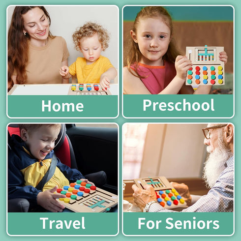Montessori Educational Toys Brain Teaser Color Slide Puzzle Matching Games, Preschool Learning Activities Road Trip Essentials, Birthday Gifts for...