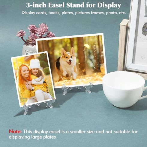 18 Pcs Small Easel Stand for Display, 3 Inch Clear Plate Stands for Display, Book Display Stand, Plate Holders for Displaying, Picture Frame/Sport...