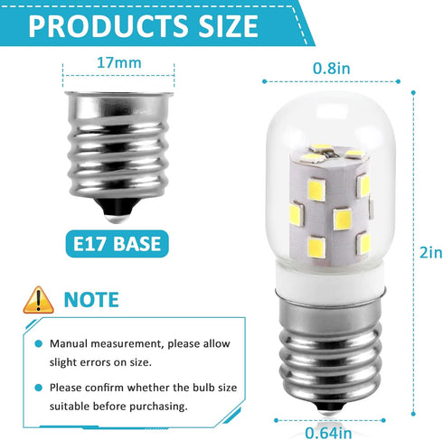 E17 LED Bulb Microwave Oven Appliance Light Bulb Super Power Saving Multiple Purpose Under Hood Over Stove Lights-3W(Equal to 40W Incandescent),38...