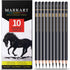 Professional Charcoal Pencils Drawing Set - 10 Pieces Soft Medium and Hard Charcoal Pencils for Drawing, Sketching, Shading...