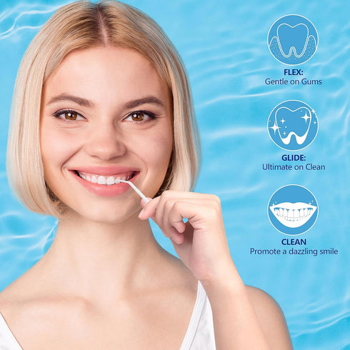 Interdental Toothpicks, Disposable Plastic Curved Hook Toothpicks, Ultra Teeth Cleaning Tool for Daily Care of Removes Plaque and Debris Between Y...
