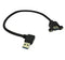 Panel- Mount USB 3.0 Extension Cable, Haokiang 1 ft/30cm 90 Degree Right Angle USB 3.0 Type A Male to Type A Female with Screw Hole Panel Mount Ad...