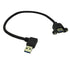 Panel- Mount USB 3.0 Extension Cable, Haokiang 1 ft/30cm 90 Degree Right Angle USB 3.0 Type A Male to Type A Female with Screw Hole Panel Mount Ad...