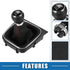 6 Speed Manual Gear Shift Knob with Gaiter Boot for Volkswagen Golf MK5 MK6 2004-2007 for Volkswagen GTI 2006-2009 Black...