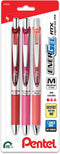 EnerGel RTX Retractable Liquid Gel Pen, 0.7mm, Journaling Hue, Red, Pink and Coral Ink, Pack of 3 Pens (BL77RBJBP3M)...