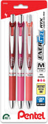 EnerGel RTX Retractable Liquid Gel Pen, 0.7mm, Journaling Hue, Red, Pink and Coral Ink, Pack of 3 Pens (BL77RBJBP3M)...