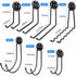Garage Hooks 10 Pack, Heavy Duty Steel Tool Wall Storage Gear Hooks with Anti-Slip Coating, Wall Mount Holder for Bike, Ladder and Garden Tools (M...