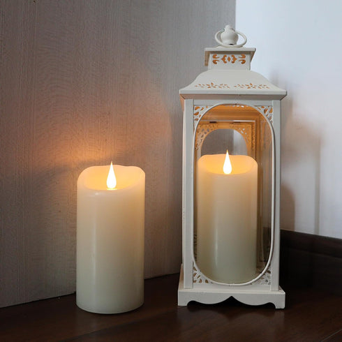 Flameless Candles Flickering 3D Moving Flame, Last 1000+ Hours Battery Operated Candles with Timer, Ivory Real Wax Electric LED Pillar Candles for...