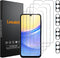 4+4 Pack Samsung Galaxy A15 5G Screen Protector, 4 Pack Tempered Glass Screen Protector with 4 Pack Camera Lens Protector, 9H Hardness Anti-Finger...
