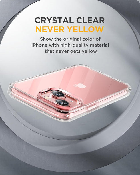 Miracase for iPhone 15 Case Clear Full-Body Built-in Glass Screen Protector &Camera Protector, Military Drop Proof 15 Phone Case 360 Degree Shockp...