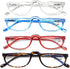 AQWANO 4 Pairs Half Moon Reading Glasses Blue Light Blocking, Computer Readers for Women Men Anti Glare Filter UV Ray Filter Full Frame Eyeglasses...