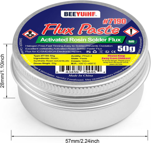 Rosin Solder Flux Paste, Flux for Soldering for SMD BGA LED PCB IC CPU electronic repair & soldering (1.76oz/50g)...