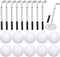 12 Pcs Golf Ballpoint Pen and 12 Pads Golf Sticky Notes Set Cool Golf Party Favors Mini Decorative Golf Pens Funny Sports Golfing Club Props Black...