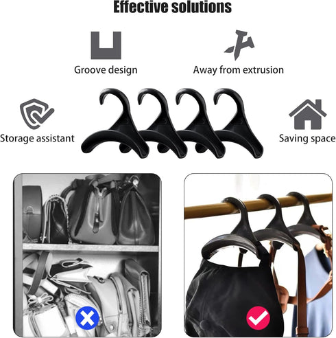 Multifunctional Handbag Closet Hanger,Plastic Purse Hanging Hook,Satchel/Tote/Shoulder Bag/Backpack/Hat/Tie/Scarf/Underwear/Bra/Necklace Organize ...