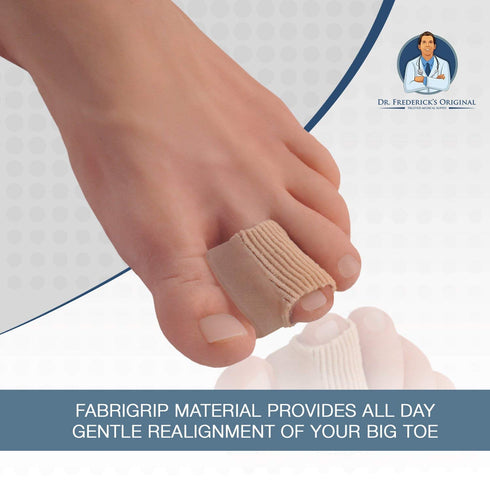 Dr. Frederick's Original Fabric Toe Protectors - 2 ct - Bunion Relief Toe Spacer Set - Fabrigrip Separator Caps for Men & Women...