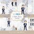 Papers For You - Scrapbooking Paper Kit in Portuguese | "A Day of Illusion Brown Haired Boy" Collection | Includes 12 Double Sided Papers with Var...
