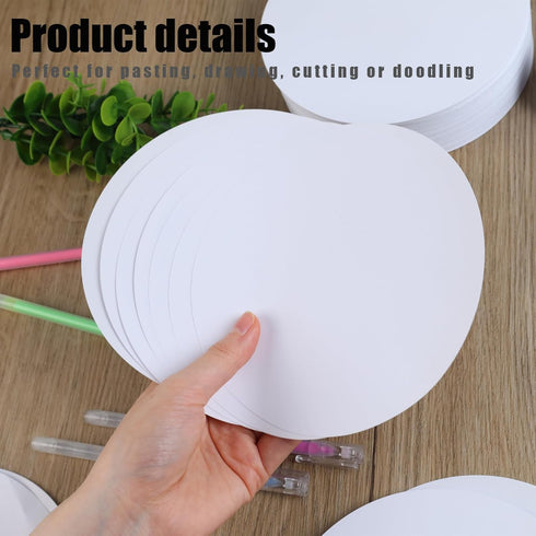 Koogel 300 Sheets Round Cutouts Paper, Construction Paper Circles 6" White Origami Craft Paper for Kids Arts Crafts School Party Supplies...