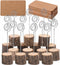 20Pcs Premium Wood Place Card Holders with Swirl Wire and 30 Pcs Kraft Place Cards, Memo Holder, Table Number Holders Stands, Name Cards Photo Hol...