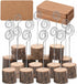 20Pcs Premium Wood Place Card Holders with Swirl Wire and 30 Pcs Kraft Place Cards, Memo Holder, Table Number Holders Stands, Name Cards Photo Hol...