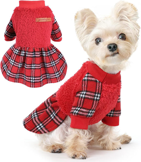 Dog Dresses for Small Dogs Girl Boy Teacup Chihuahua Clothes Dog Holiday Sweater Dog Clothes for Small Dogs Girl Spring Puppy Dressse Doggie Cat A...