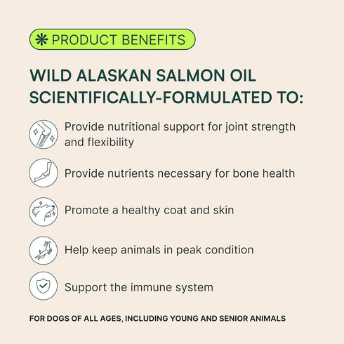 Wuffes Wild Alaskan Salmon Oil for Dogs - Natural EPA & DHA Fatty Acids and Omega 3 for Canines, Healthy Skin and Coat, Joint Support, Reduced All...