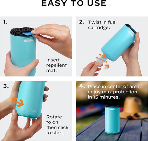 Thermacell Patio Shield Mosquito Repeller, Blue; Highly Effective Mosquito Repellent for Patio; No Candles or Flames, DEET-Free, Scent-Free, Bug S...